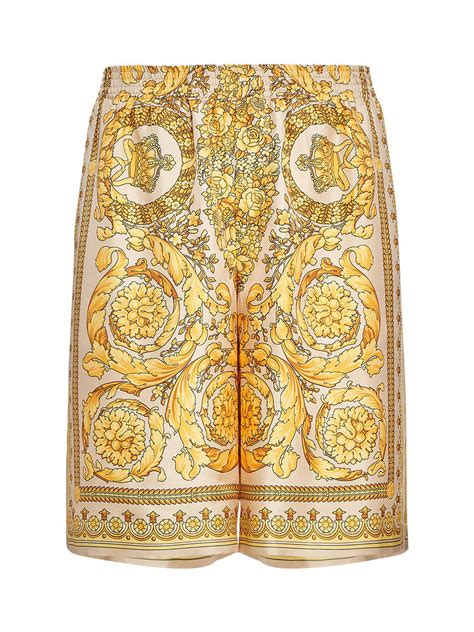 versace baroque print shorts|Versace Barocco Print Silk Shorts .